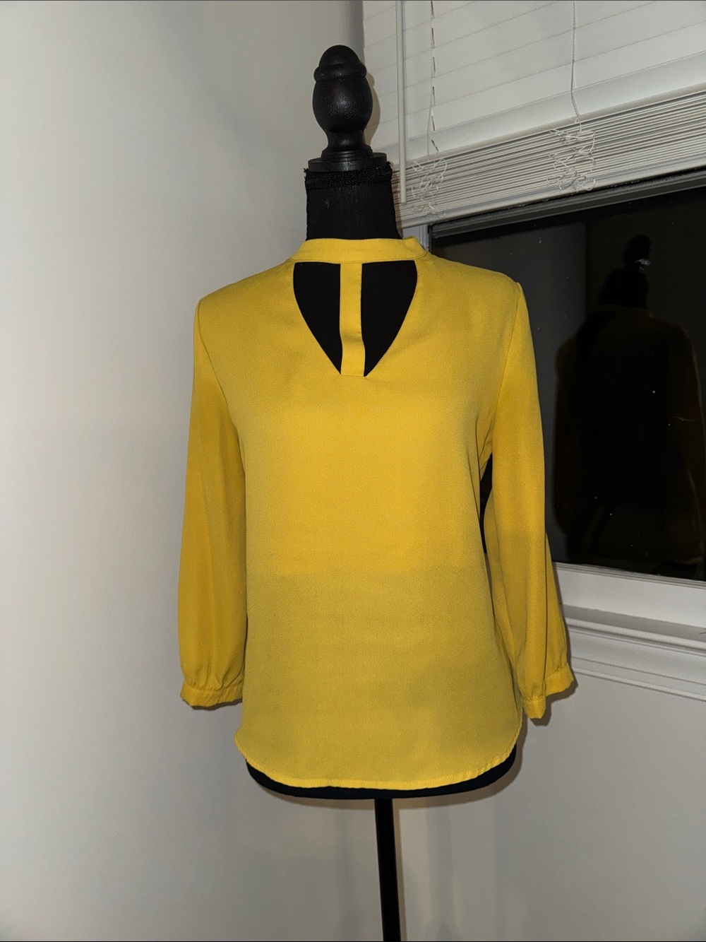 Active USA Yellow Keyhole Front Blouse